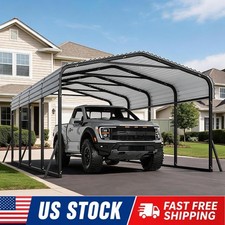 12x20FT Metal Carport with Galvanized Steel Roof Heavy Duty for Car Truck Boat