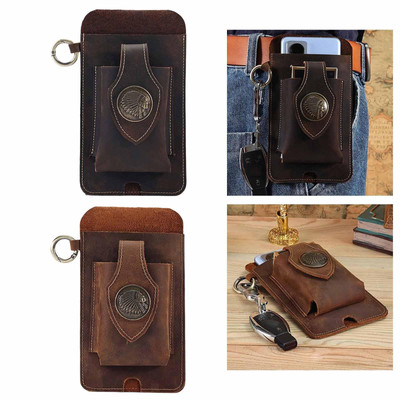 Robuste Leder Handy Holster Tasche mit Gürtelclip Tragetasche Gürteltasche