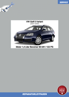 PDF VW Golf 5 Variant (07-09) Reparaturanleitung Motor 1,4 L Benziner 90Kw