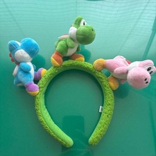 USJ Yoshi Plush Headband Mario Theme Park Exclusive Boa Green