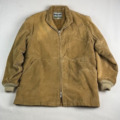 Vintage 70S 80S Maine Guide Congress Corduroy Jacket Tan Pile Lined Cold Mens 42