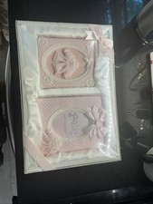 Vintage Pink Girl Baby Photo Album and Frames Set. Holds 40 4x6 in photos