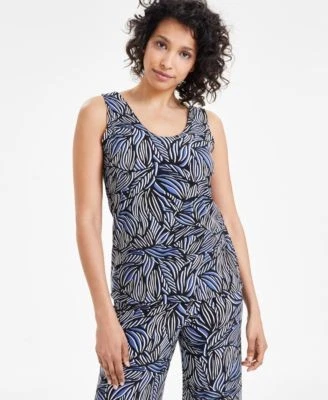 Anne Klein Womens Reversible Scoop-Neck Blue 91308832882 XL RT $59.0