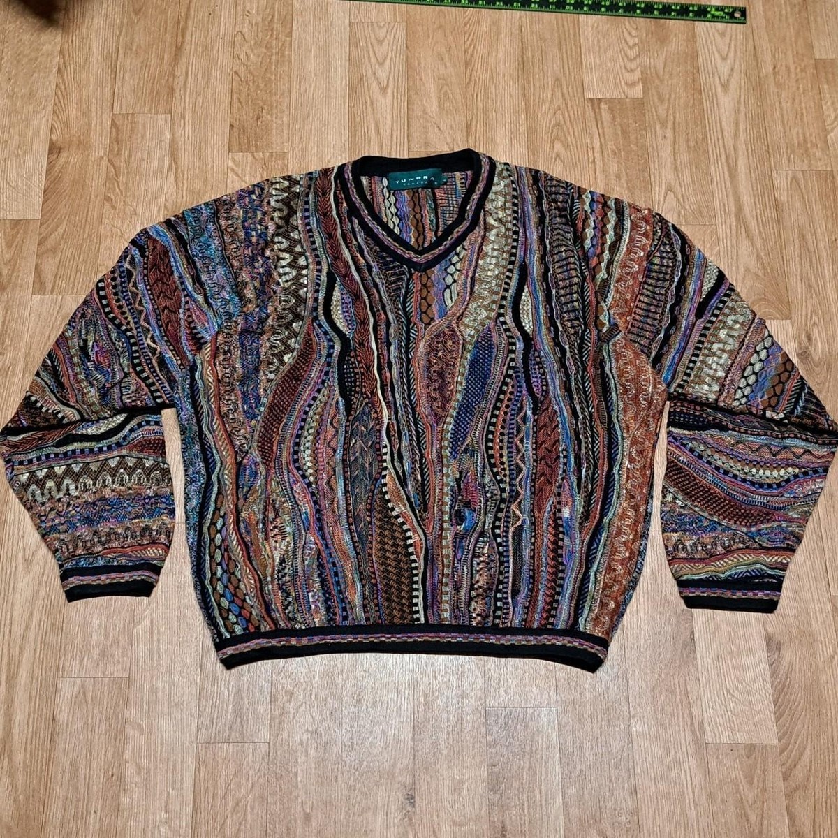 激レア！　coogi ハーフボタン3Dニット Story mfg TUNDRA Tundra Canada Coogi Style Mens V-Neck 3D Knit Pullover Sweater
