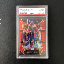 2023-24 Panini Select FIFA Lamine Yamal RC Red Wave 103/149 PSA 10 Barcelona
