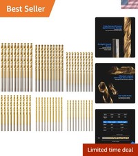 60 PCS Titanium Drill Bit Set - Precision HSS Bits for Metal Wood