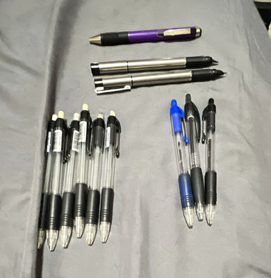 12 ea zebra 6 pencil, 2 fountain pens, 3 ballpoint retractable medium, 1  stylus