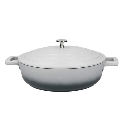 MasterClass MCMSCRD28GRY Shallow Casserole Dish with Lid, Lightweight Cast Al...
