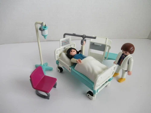 Vintage Playmobil Hospital Room Doctor Patient Furniture