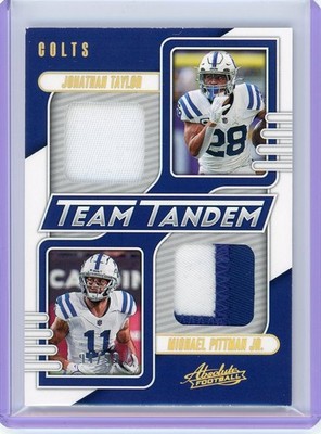 2023 Panini Absolute #TT-IC Taylor / Pittman Jr.Team Tandem Gold #/99