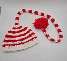 Child Christmas Elf Long Tail Crochet Beanie Knit Hat Baby Stocking Cap