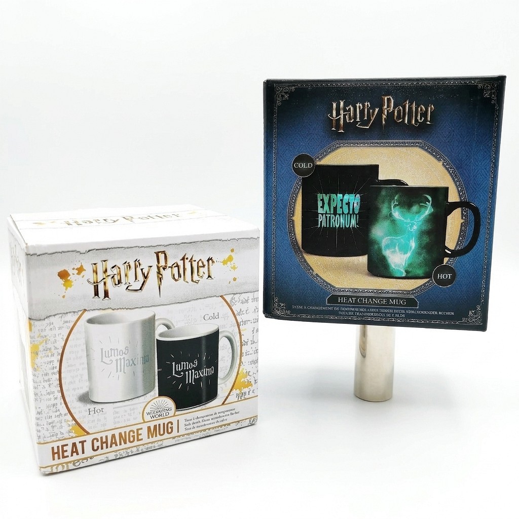 Juego de tazas Harry Potter cambio de calor Lumos Máxima Expecto Patronum set de regalo oficial