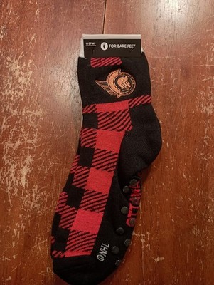 Ottawa Senators NHL Red/Black For Bare Feet Socks With Grip Dots OSFM