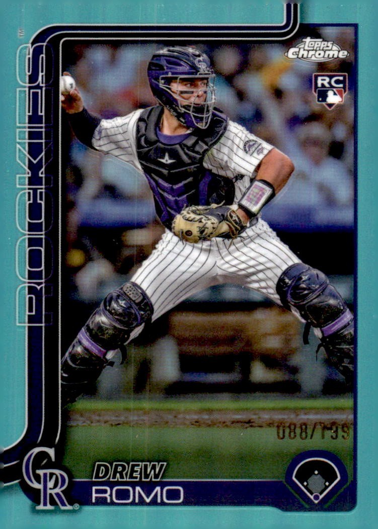 2025 Topps Chrome - Drew Romo #124 Aqua Refractor /199 (RC)