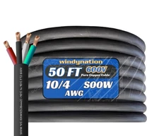 50 Feet 10/4 SOOW 50ft 10 AWG SO Cable Cord Wire - 10 Gauge 4 Conductor 600V ...