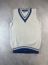 Pringle Cable Knit Sweater Vest Men’s Large Cream Vintage British Hong Kong 80s