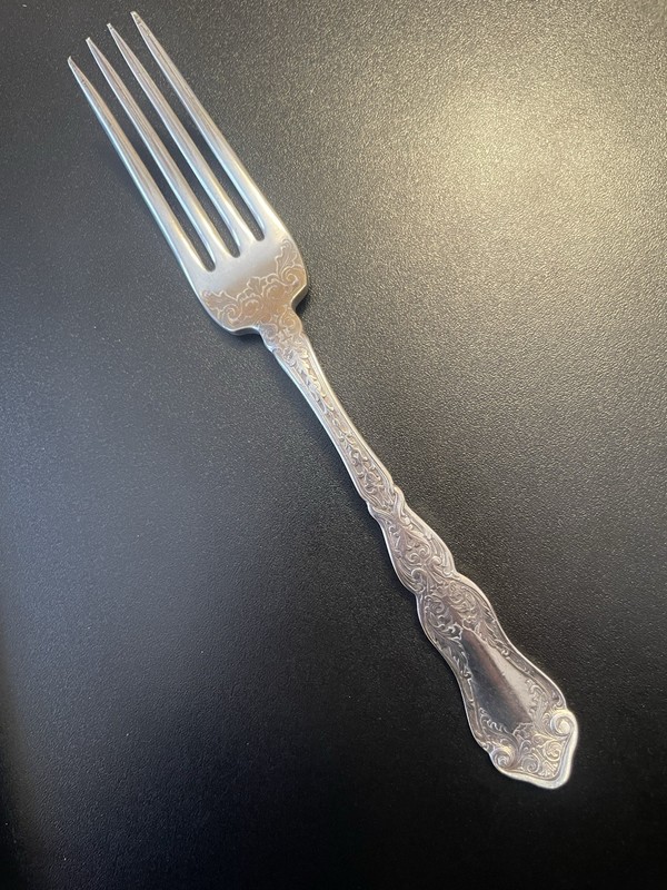 ANTIQUE  WM A ROGERS & Son AI, PAT Jul 9, 07 -Dinner FORK, USED/EXC. -polished
