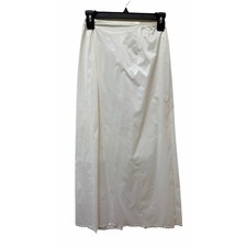 Vintage Vassarette M Antron Nylon Beige 36" Long Half Slip Lace Trim Made in USA