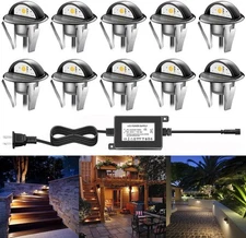 10x LED Deck Stair Light Waterproof Yard Garden Pathway Patio Landscape 12V Lamp