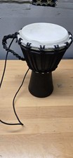 Tribal Carved Authentic Style Drum 9" Tall Musical Instrument