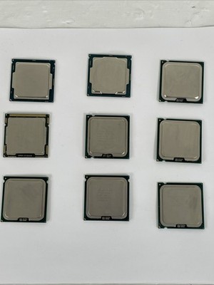 Intel CPU Lot of 9 | Intel Core i5 x3 | Core2 Duo x3 | Xeon x2 | Pentium x1 |