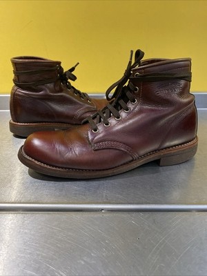 Chippewa USA Herren UK8,5 Oversized Vintage Ochsenblut Leder Stiefel Vibram Sohle