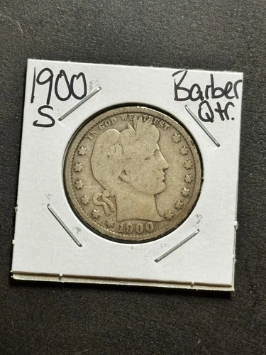 1900 S Barber Silver Quarter Nice VG Very Good U.S. 25c Type Coin (Raw18258)