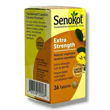 Senokot Extra Strength Natural Vegetable Laxative Ingredient -36 Tablets- New