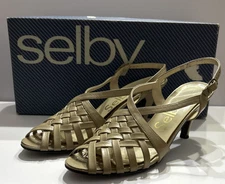 Vintage Selby 7.5 Taupe Strappy Heels Sandals Slingback Dress Shoes