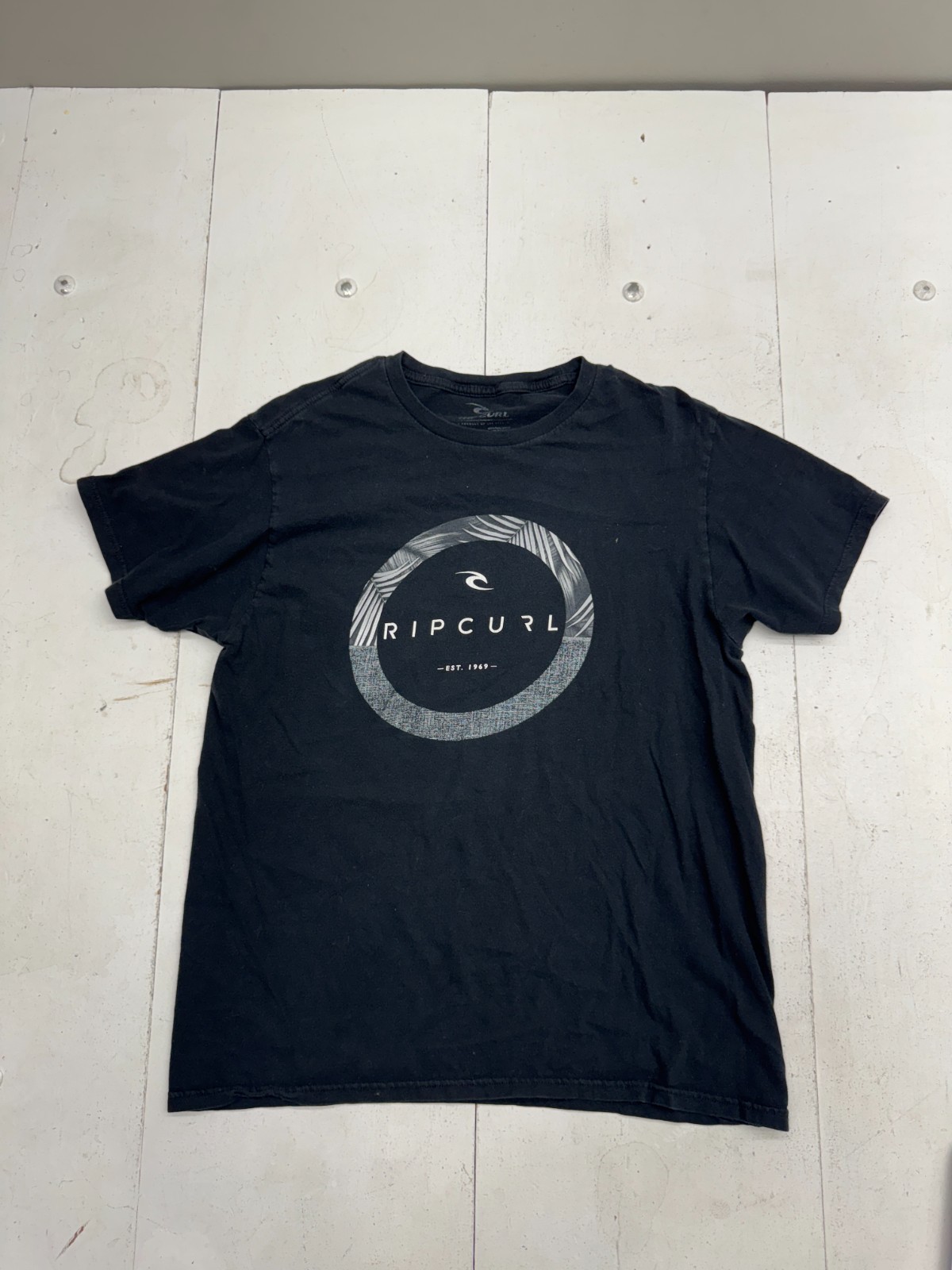 Rip Curl Solid Black Logo Print Standard Fit Shor… - image 1