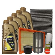 Kit Tagliando Fiat Multipla 1.9 JTD 4 Filtri 5 Litri Olio Siroil 5W40 + Omaggio