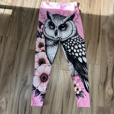 Pink High Waist Owl Yoga Pants Size Medium