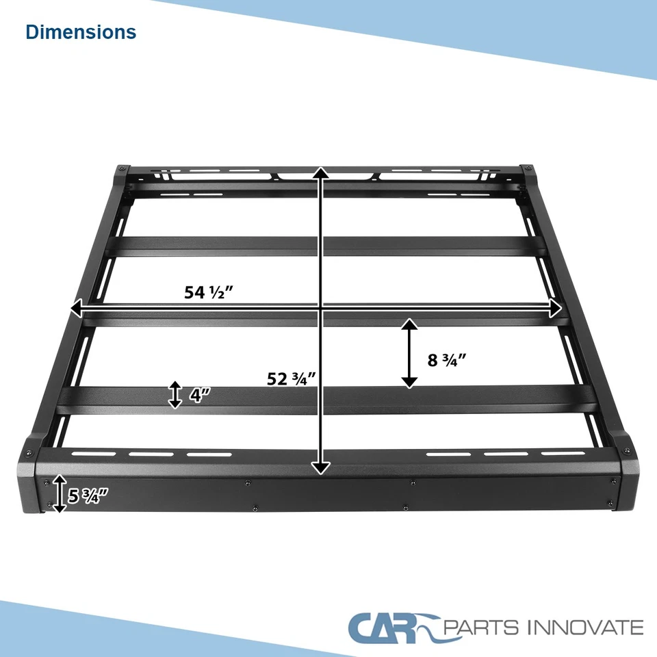 Fits 20-24 Jeep Gladiator Matte Black Roof Rack Top Luggage Cargo Carrier Basket - Image 3 of 4