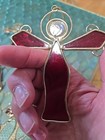 Four Vintage Red Glass Angel Art Glass Ornaments  — photo 5