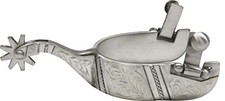 Showman Stainless Steel Spurs w/ Rope Filigree Engraving