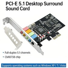 PCI-E Express 5.1ch CMI8738 Audio Sound Card w/Low Profile Bracket US Stock