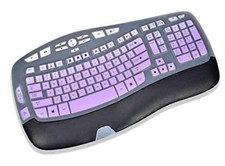 Keyboard Cover Compatile with Logitech K350 MK570 Wireless Wave Gradual Purple
