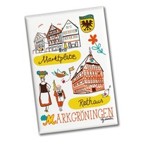MarkgröNingen Wimmelbild Souvenir Souvenir Magnet - Marktplatz