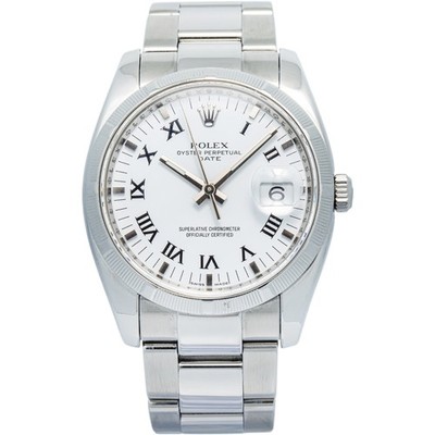 Rolex Oyster Perpetual Date 115210 Auto SS Oyster White Dial Men's Watch 34mm