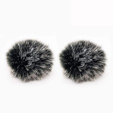Lavalier Wind Muff 2 Pack Lapel Microphone Wind Muff 0.2/0.4 Inch Furry Lav W...