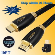 High Speed HDMI Cable 10FT, Nylon Mesh Jacket 3D DVD PS3 HDTV XBOX HDTV Gold