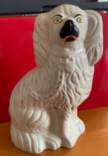 Single Vintage / Antique English Staffordshire Spaniel Mantle Dog - 10ins tall