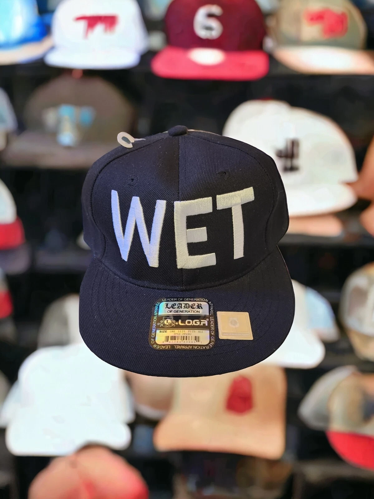 The Supreme Cap, « WET », Snap Back, noir et blanc avec bord noir, chapeau, neuf