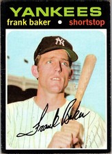 1971 Topps #213 Frank Baker New York Yankees Baseball Card RC EX