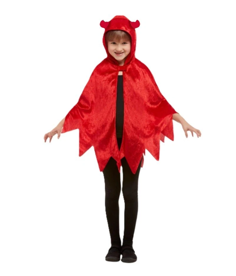 Red Devil Cape with Horns - 30" Long - Costume - Toddler - Small Child Size - Image 2 of 2