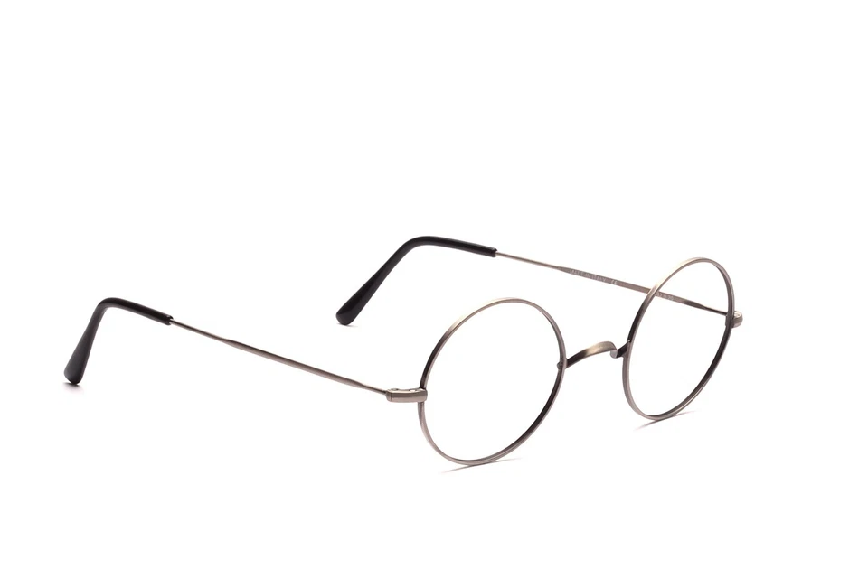 K&B Gafas redondas con montura metálica en plata antigua de 38 mm a 50 mm Mod 1700 sin almohadillas