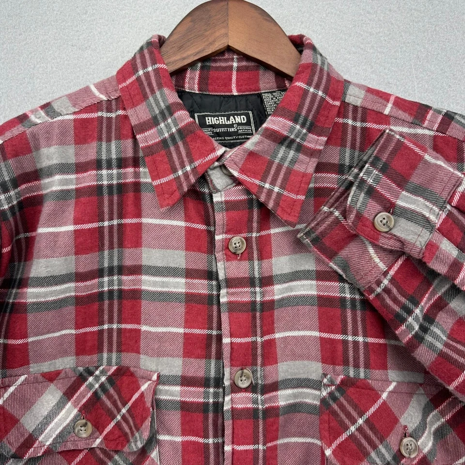 Camisa Chaqueta de Franela Highland De Colección Edredón Forrada con Botones a Cuadros XL Grunge Suelta Foto 2 de 4