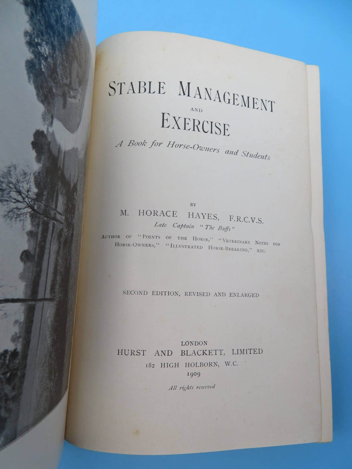 Stable Management And Exercise M Horace Hayes HB 2nd Ed 1909 Hurst And Blackett