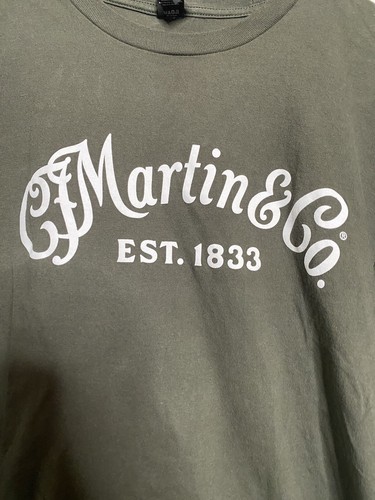 Martin & Co. T-Shirt Est 1833 Guitars Music Instruments Promotional Olive Size L - Picture 2 of 4