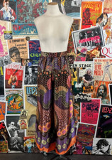Vtg 60s-70s Groovy Floral Polka Dot High Rise Wide Leg Culottes Pants 24x24